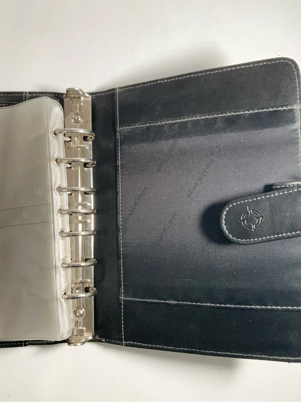 Franklin Covey Black Faux Leather Planner 7 Ring Binder 7”x9”